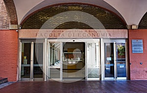 The main entrance of: UniveristÃÂ  di Bologna University of Bologna, FacoltÃÂ  di economia Faculty of Economics. Bologna, Italy photo